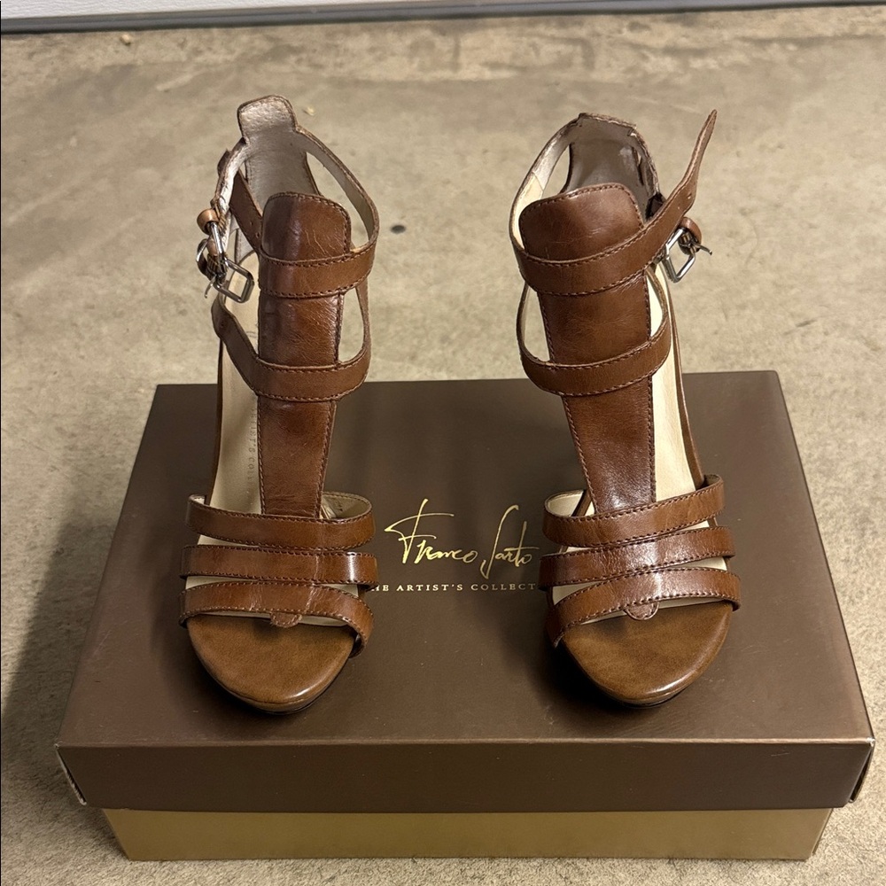 Brand new Franco Sarto Tan Leather Heeled Sandals